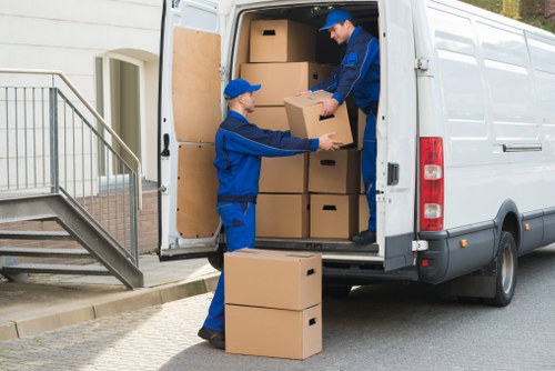 Wimbledon logistics van in action during setup