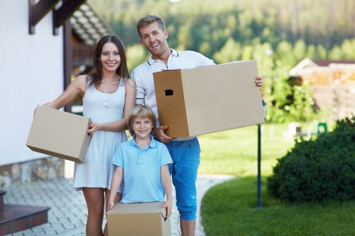 Office relocation team working efficiently in Wimbledon