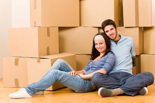 Expert unpacking team handling belongings in Wimbledon