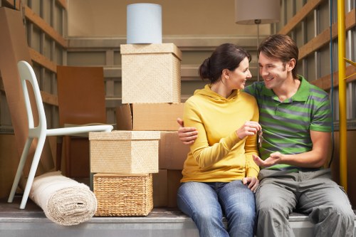 Satisfied customers with their successful move